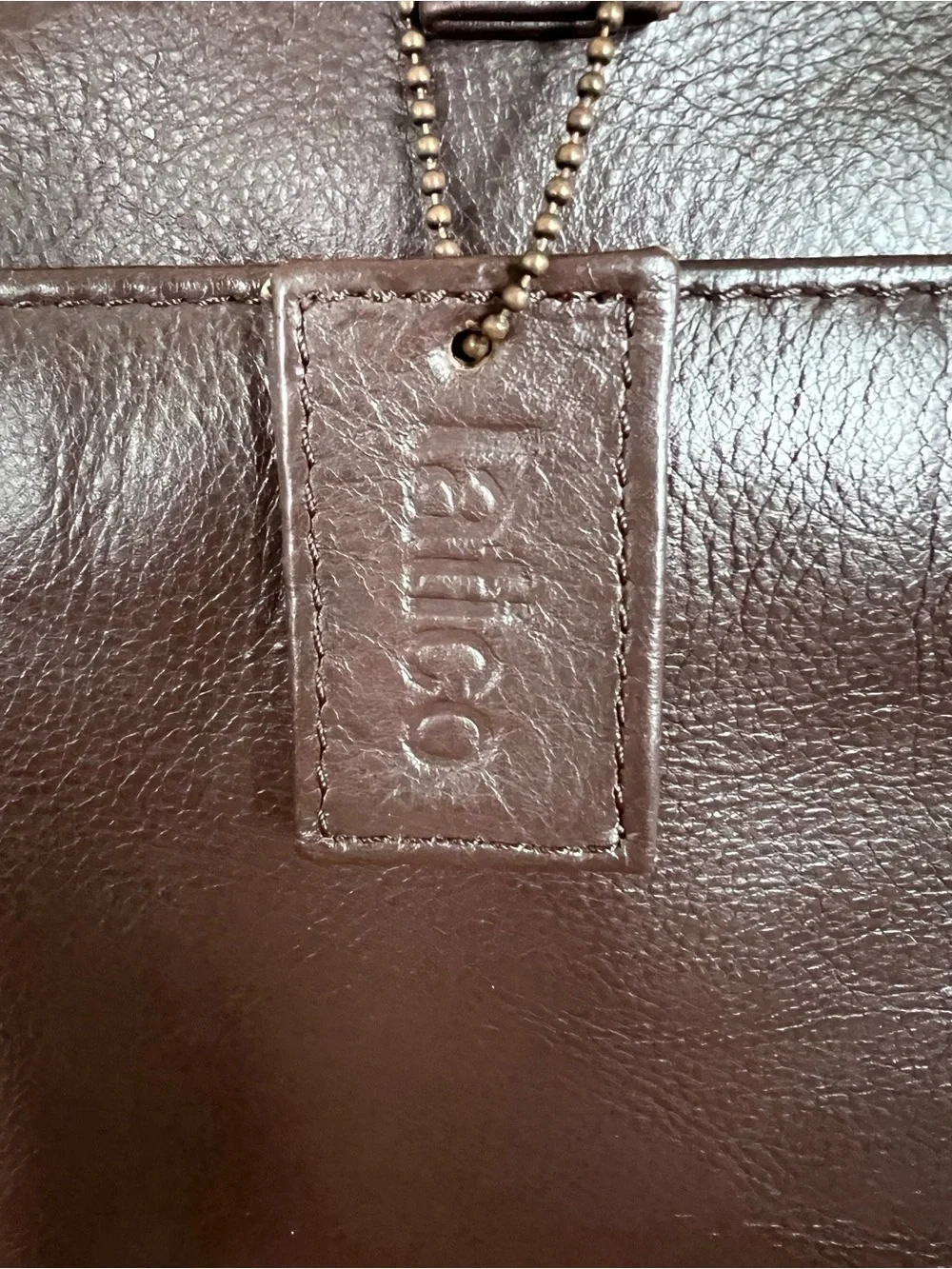 latico Dark Brown Leather Laptop Tote with Gold Hardware